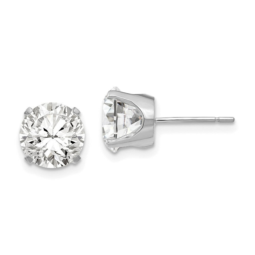 14k White Gold 8mm CZ stud earrings