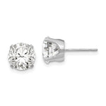 Load image into Gallery viewer, 14k White Gold 8mm CZ stud earrings
