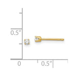 Load image into Gallery viewer, 14K Yellow Gold 2.25mm CZ stud earrings
