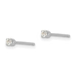 Load image into Gallery viewer, 14k White Gold 2.25mm CZ stud earrings
