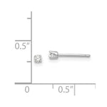 Load image into Gallery viewer, 14k White Gold 2.25mm CZ stud earrings
