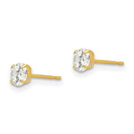 Load image into Gallery viewer, 14K Yellow Gold 4mm Round CZ Post Earrings
