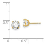 Load image into Gallery viewer, 14K Yellow Gold 6mm Round CZ Post Earrings
