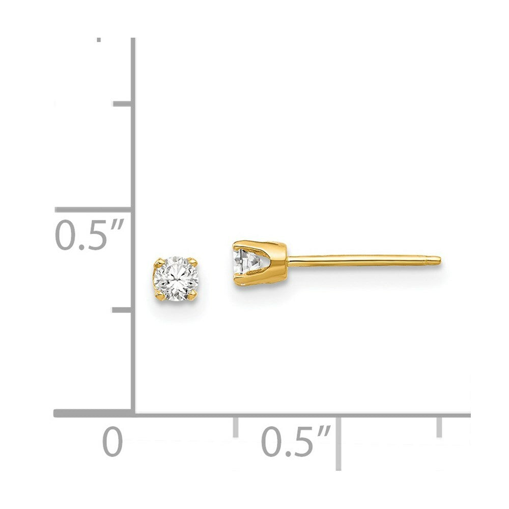 14K Yellow Gold 2.75mm CZ stud earrings