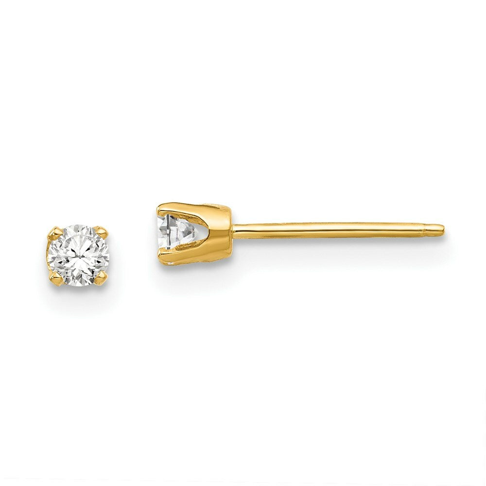 14K Yellow Gold 2.75mm CZ stud earrings