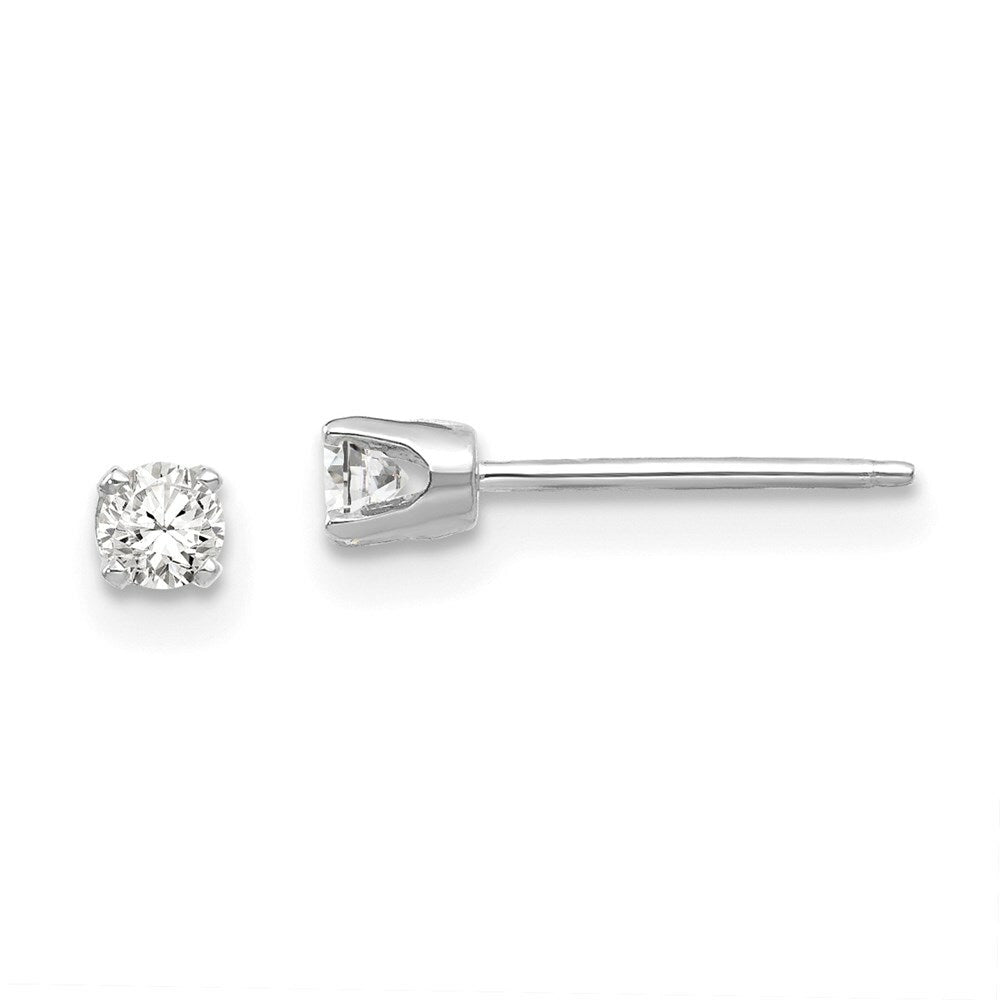 14k White Gold 2.75mm CZ stud earrings