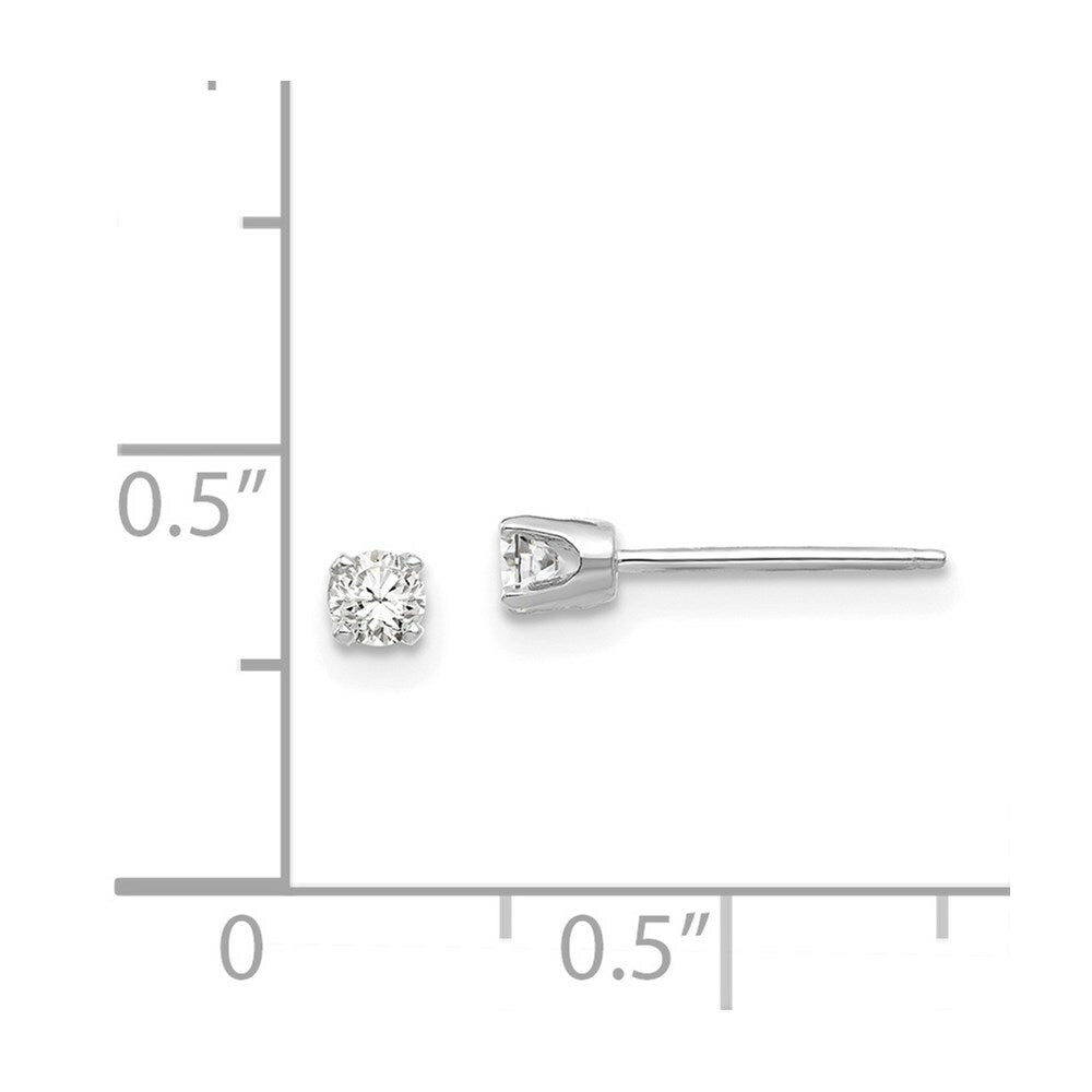 14k White Gold 2.75mm CZ stud earrings