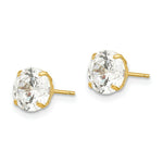 Load image into Gallery viewer, 14K Yellow Gold 7mm Round CZ Post Earrings
