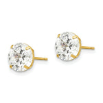 Load image into Gallery viewer, 14K Yellow Gold 8mm Round CZ Post Earrings
