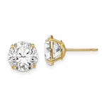 Load image into Gallery viewer, 14K Yellow Gold 9mm Round CZ Post Earrings
