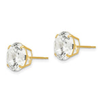 Load image into Gallery viewer, 14K Yellow Gold 10mm Round CZ Post Earrings
