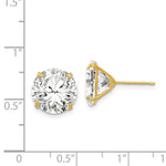 Load image into Gallery viewer, 14K Yellow Gold 11mm Round CZ Post Earrings
