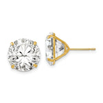 Load image into Gallery viewer, 14K Yellow Gold 12mm Round CZ Post Earrings
