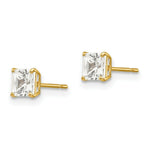 Load image into Gallery viewer, 14K Yellow Gold 4mm Square CZ Post Earrings
