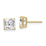 Load image into Gallery viewer, 14K Yellow Gold 6mm Square CZ Post Earrings
