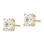 Load image into Gallery viewer, 14K Yellow Gold 7mm Square CZ Post Earrings
