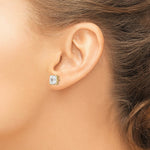 Load image into Gallery viewer, 14K Yellow Gold 7mm Square CZ Post Earrings
