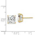 Load image into Gallery viewer, 14K Yellow Gold 8mm Square CZ Post Earrings
