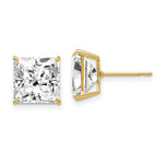 Load image into Gallery viewer, 14K Yellow Gold 9mm Square CZ Post Earrings
