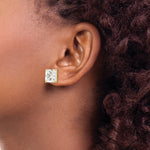 Load image into Gallery viewer, 14K Yellow Gold 10mm Square CZ Post Earrings
