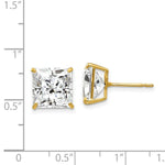 Load image into Gallery viewer, 14K Yellow Gold 10mm Square CZ Post Earrings
