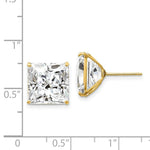 Load image into Gallery viewer, 14K Yellow Gold 11mm Square CZ Post Earrings
