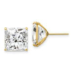 Load image into Gallery viewer, 14K Yellow Gold 11mm Square CZ Post Earrings
