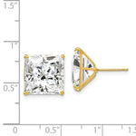 Load image into Gallery viewer, 14K Yellow Gold 12mm Square CZ Post Earrings
