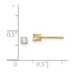 Load image into Gallery viewer, 14K Yellow Gold 3.25mm Cubic Zirconia stud earring
