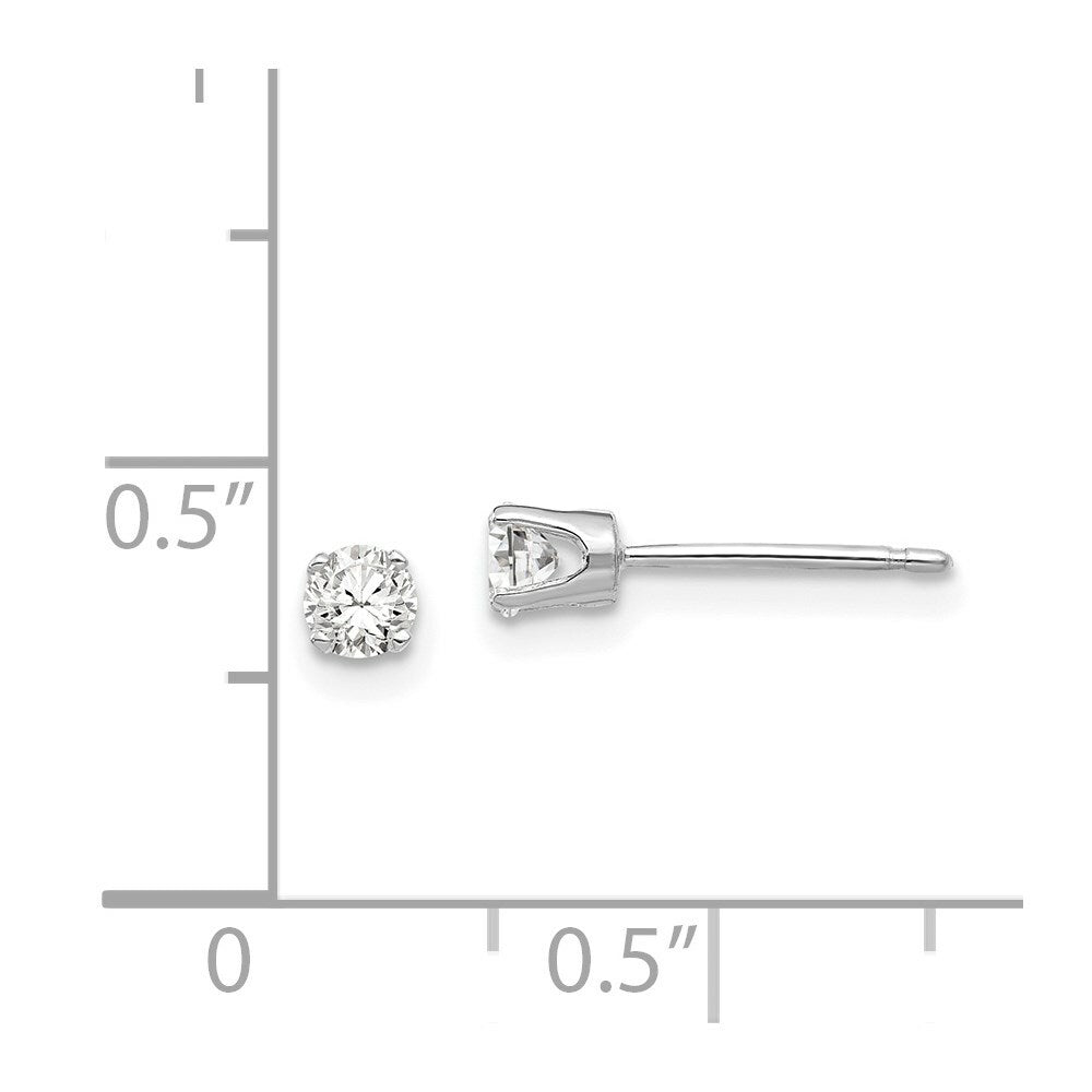 14k White Gold 3.25mm CZ stud earrings