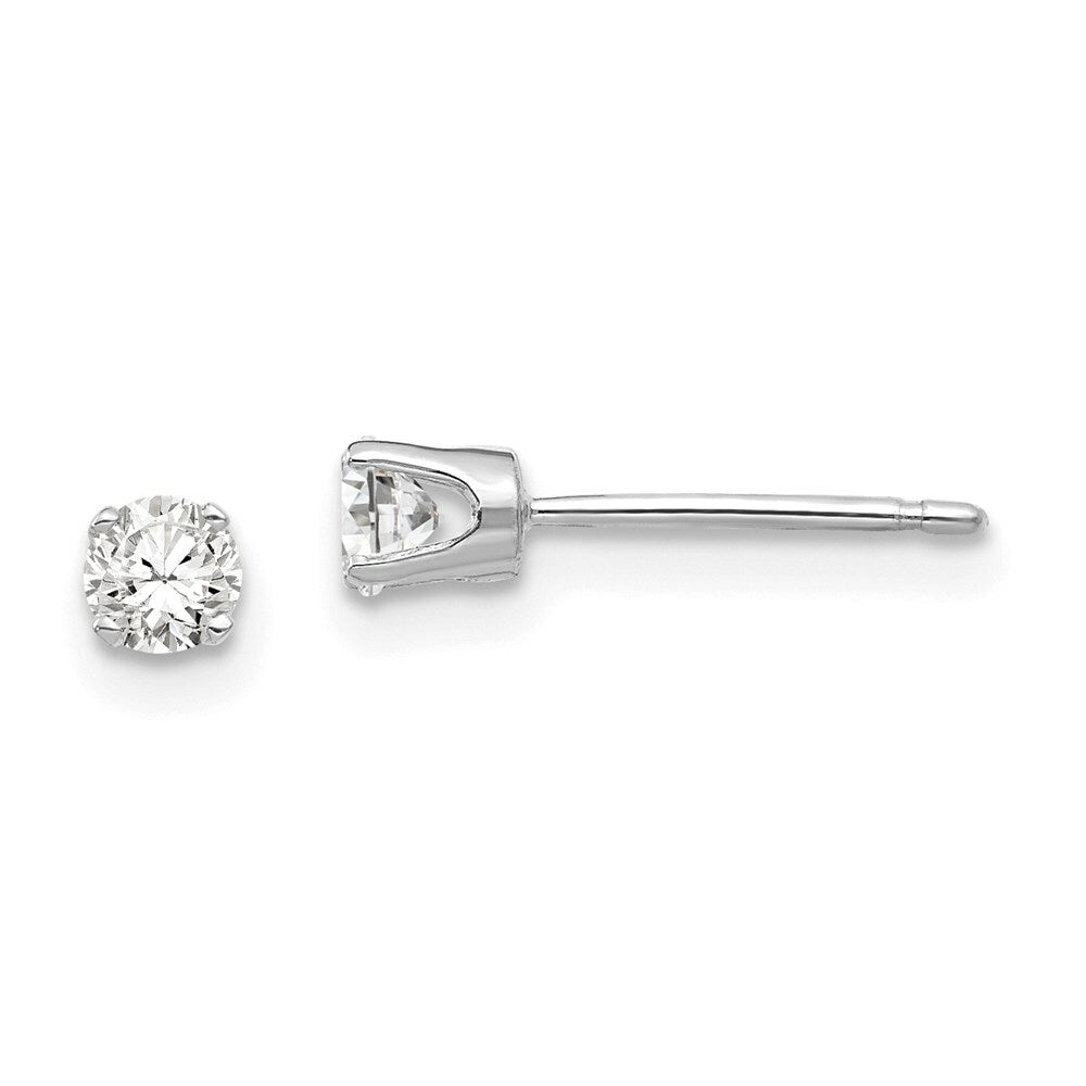 14k White Gold 3.25mm CZ stud earrings