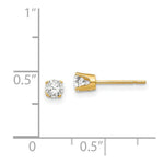 Load image into Gallery viewer, 14K Yellow Gold 3.5mm CZ stud earrings
