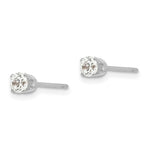Load image into Gallery viewer, 14k White Gold 3.5mm CZ stud earrings
