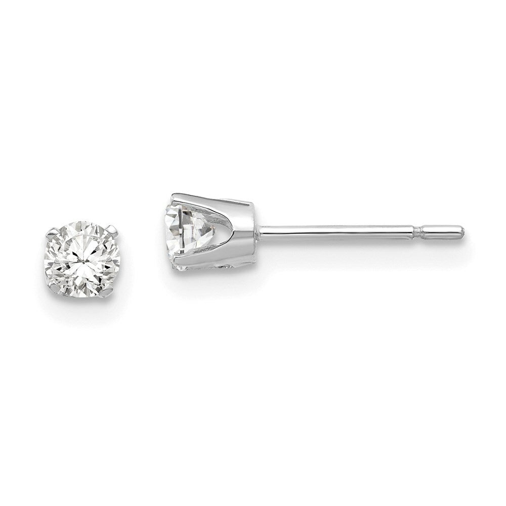 14k White Gold 3.5mm CZ stud earrings