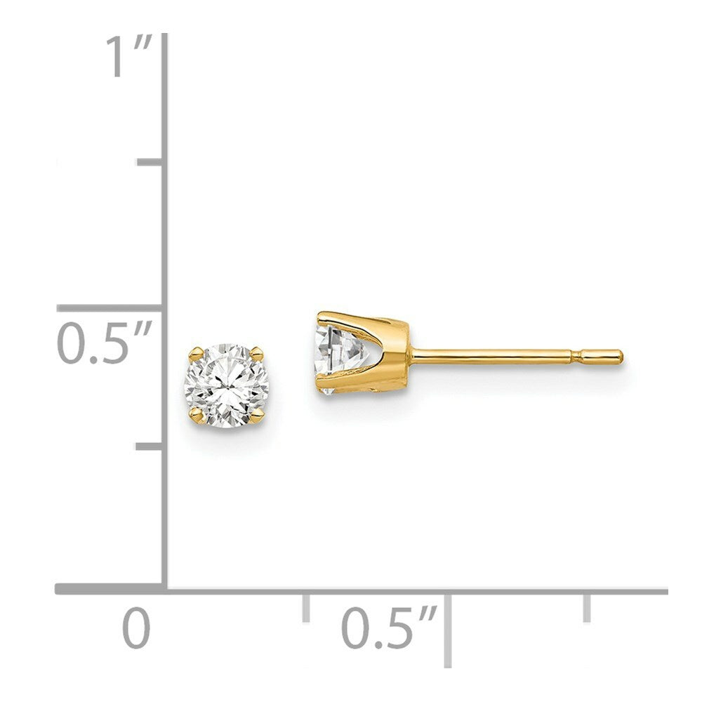 14K Yellow Gold 3.75mm CZ stud earrings