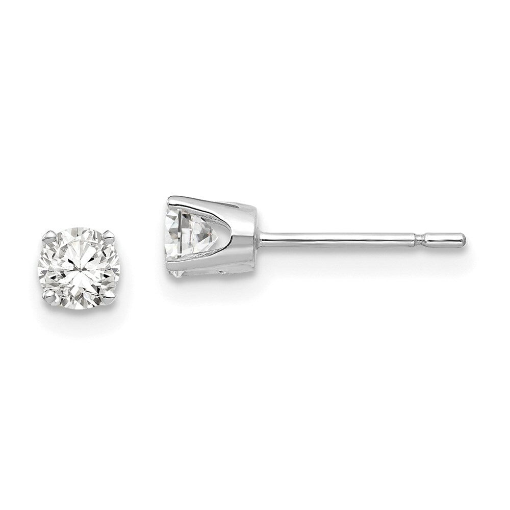 14k White Gold 3.75mm CZ stud earrings