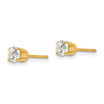 Load image into Gallery viewer, 14K Yellow Gold 4mm CZ stud earrings
