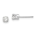 Load image into Gallery viewer, 14k White Gold 4mm CZ stud earrings
