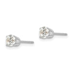 Load image into Gallery viewer, 14k White Gold 4.25mm CZ stud earrings
