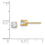 Load image into Gallery viewer, 14K Yellow Gold 4.5mm CZ stud earrings
