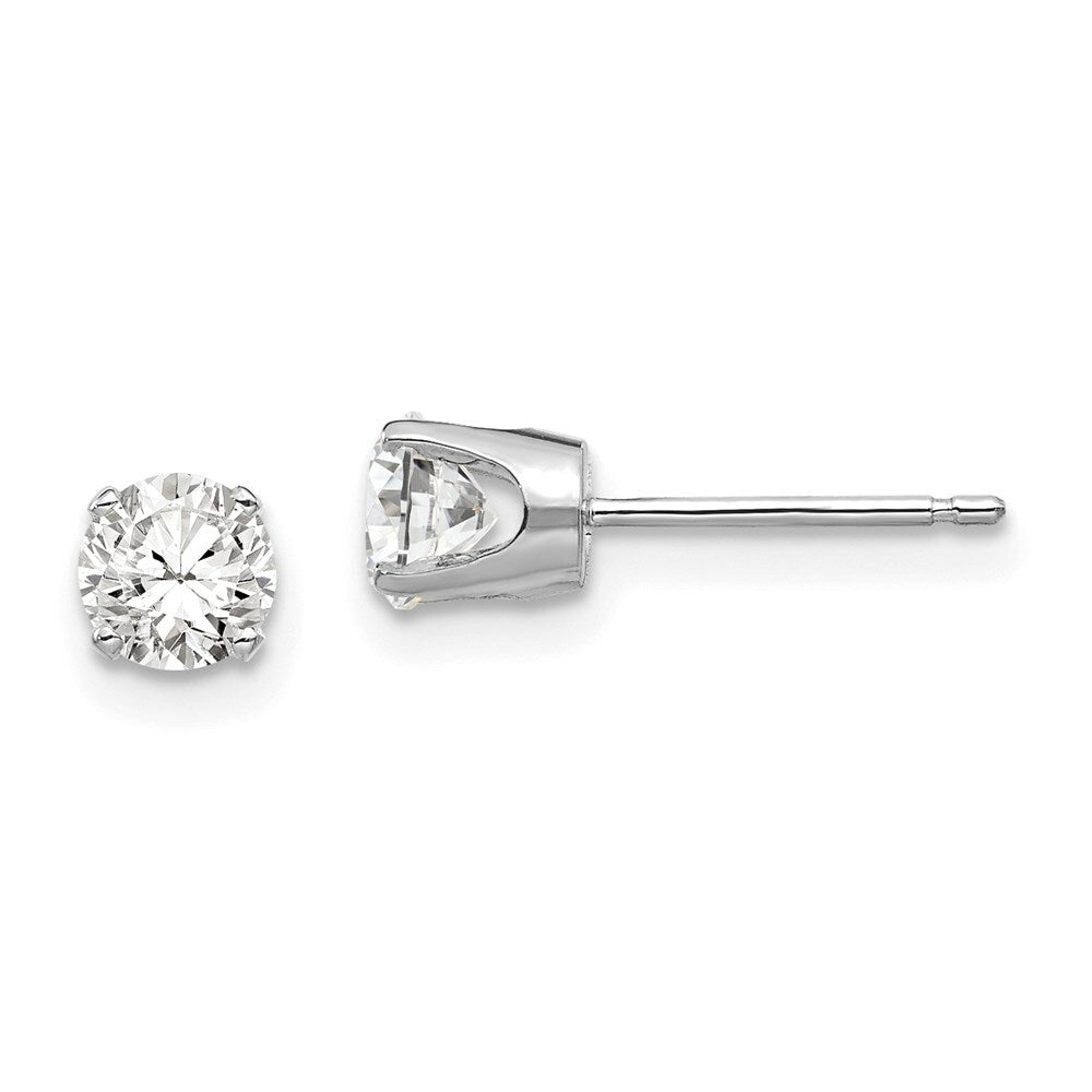 14k White Gold 4.5mm CZ stud earrings