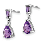 Load image into Gallery viewer, 14K White Gold Amethyst Dangle Post Earrings
