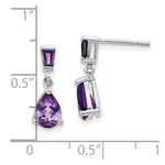 Load image into Gallery viewer, 14K White Gold Amethyst Dangle Post Earrings
