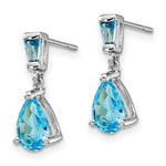 Load image into Gallery viewer, 14K White Gold Blue Topaz Dangle Post Earrings
