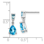 Load image into Gallery viewer, 14K White Gold Blue Topaz Dangle Post Earrings
