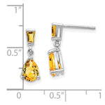 Load image into Gallery viewer, 14K White Gold Citrine Dangle Post Earrings
