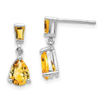 Load image into Gallery viewer, 14K White Gold Citrine Dangle Post Earrings
