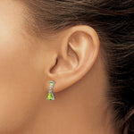 Load image into Gallery viewer, 14K White Gold Peridot Dangle Post Earrings
