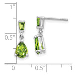 Load image into Gallery viewer, 14K White Gold Peridot Dangle Post Earrings
