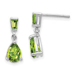 Load image into Gallery viewer, 14K White Gold Peridot Dangle Post Earrings
